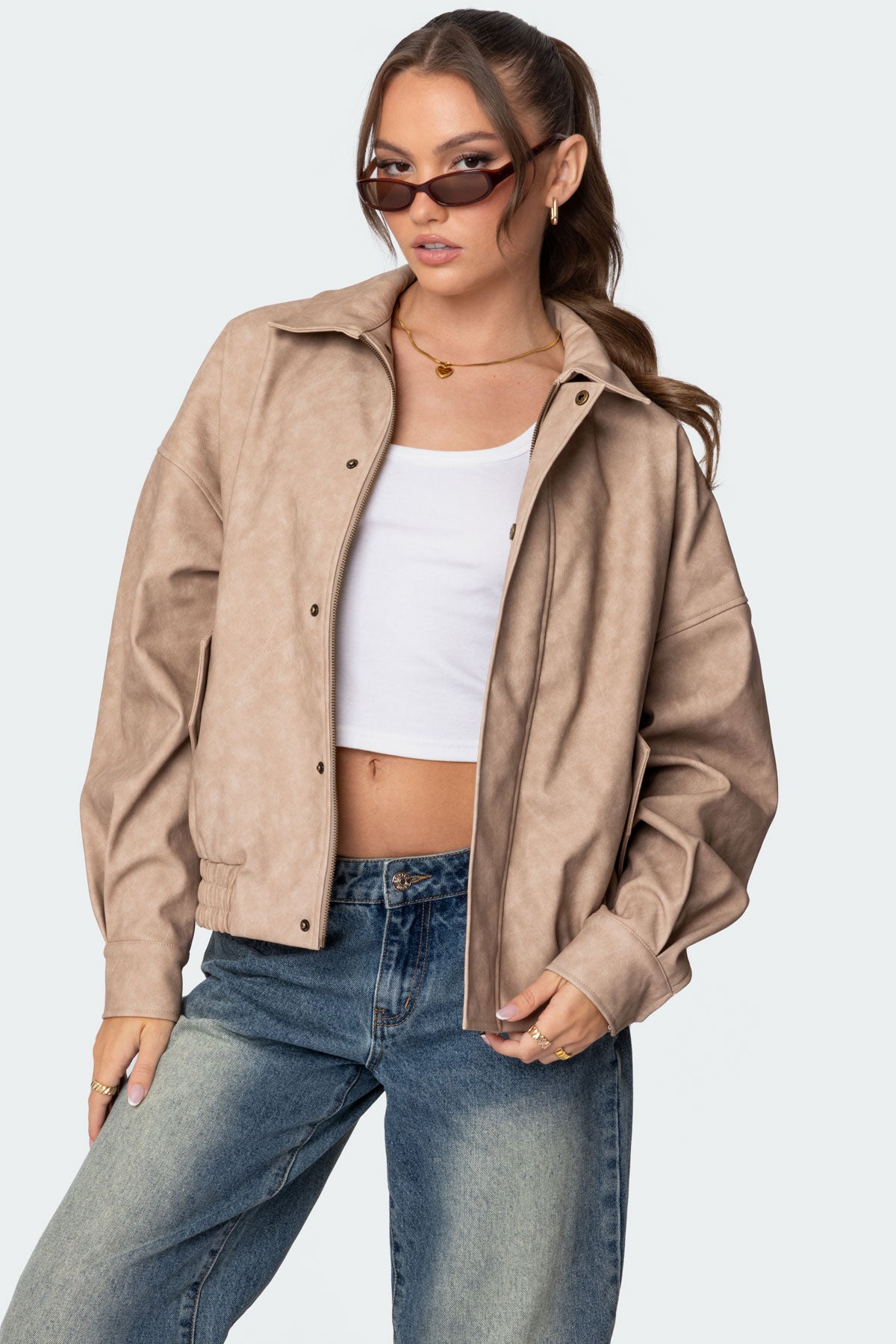 Mori Oversized Faux Leather Jacket