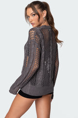 Cable Open Knit Sweater