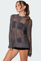 Cable Open Knit Sweater