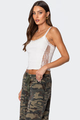 Lacey Paneled Tank Top