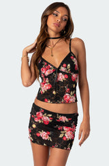 Portofino Printed Sheer Lace Tank Top