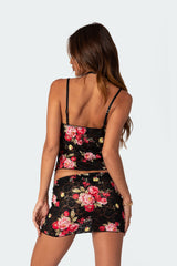 Portofino Printed Sheer Lace Tank Top