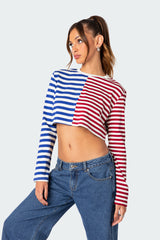 Oversized Striped Long Sleeve T Shirt