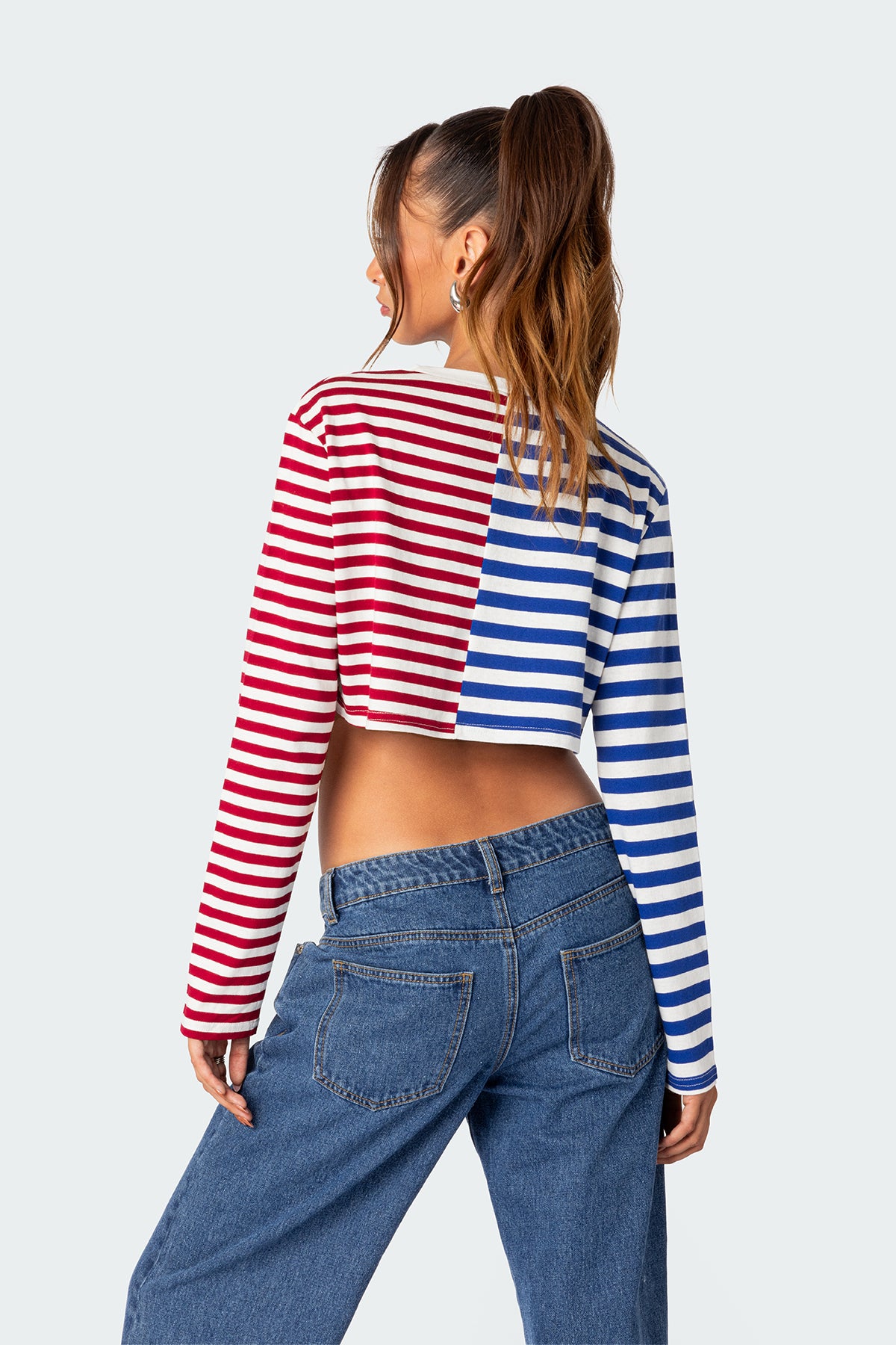 Oversized Striped Long Sleeve T Shirt