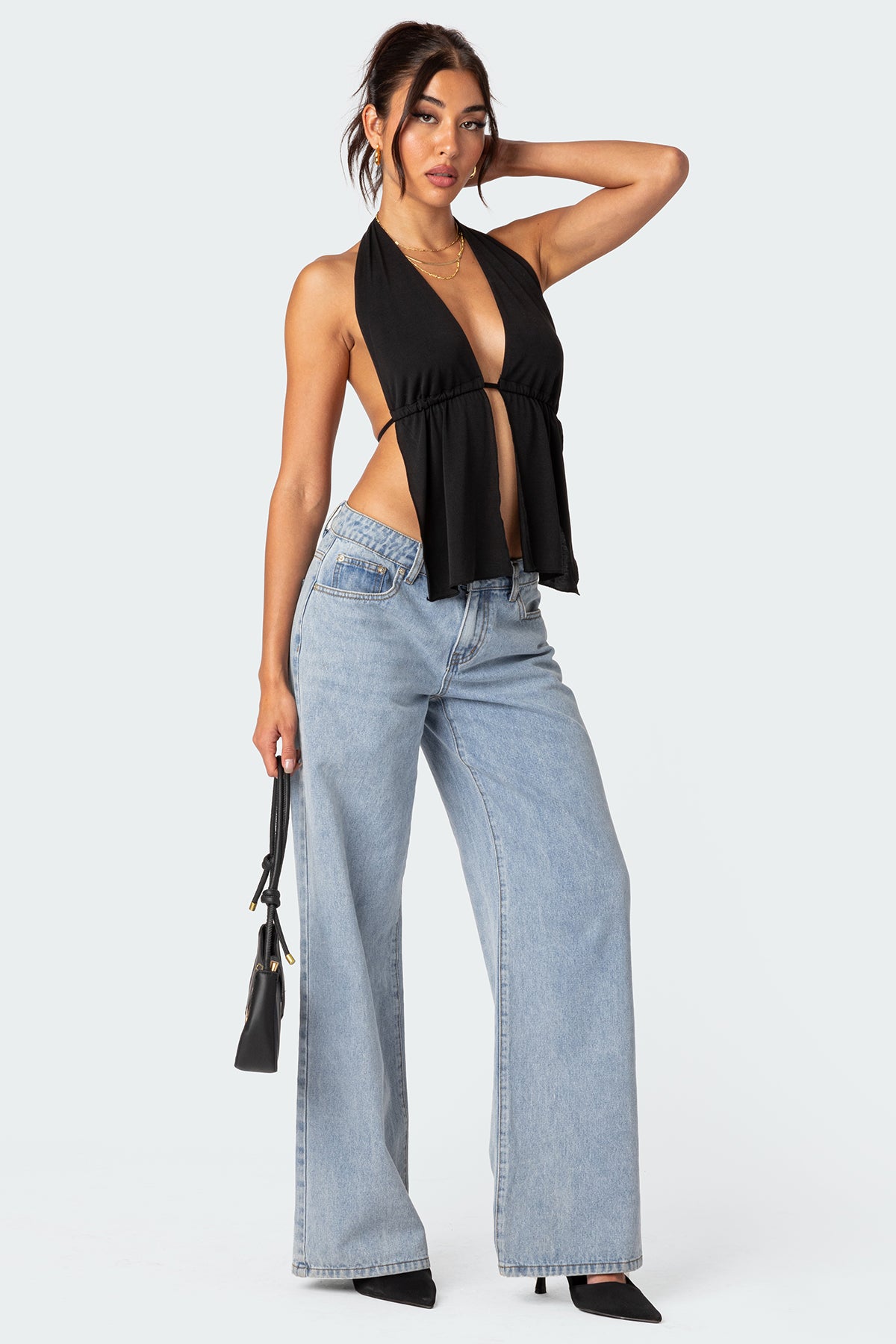 Split Front Halter Top