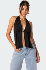 Split Front Halter Top