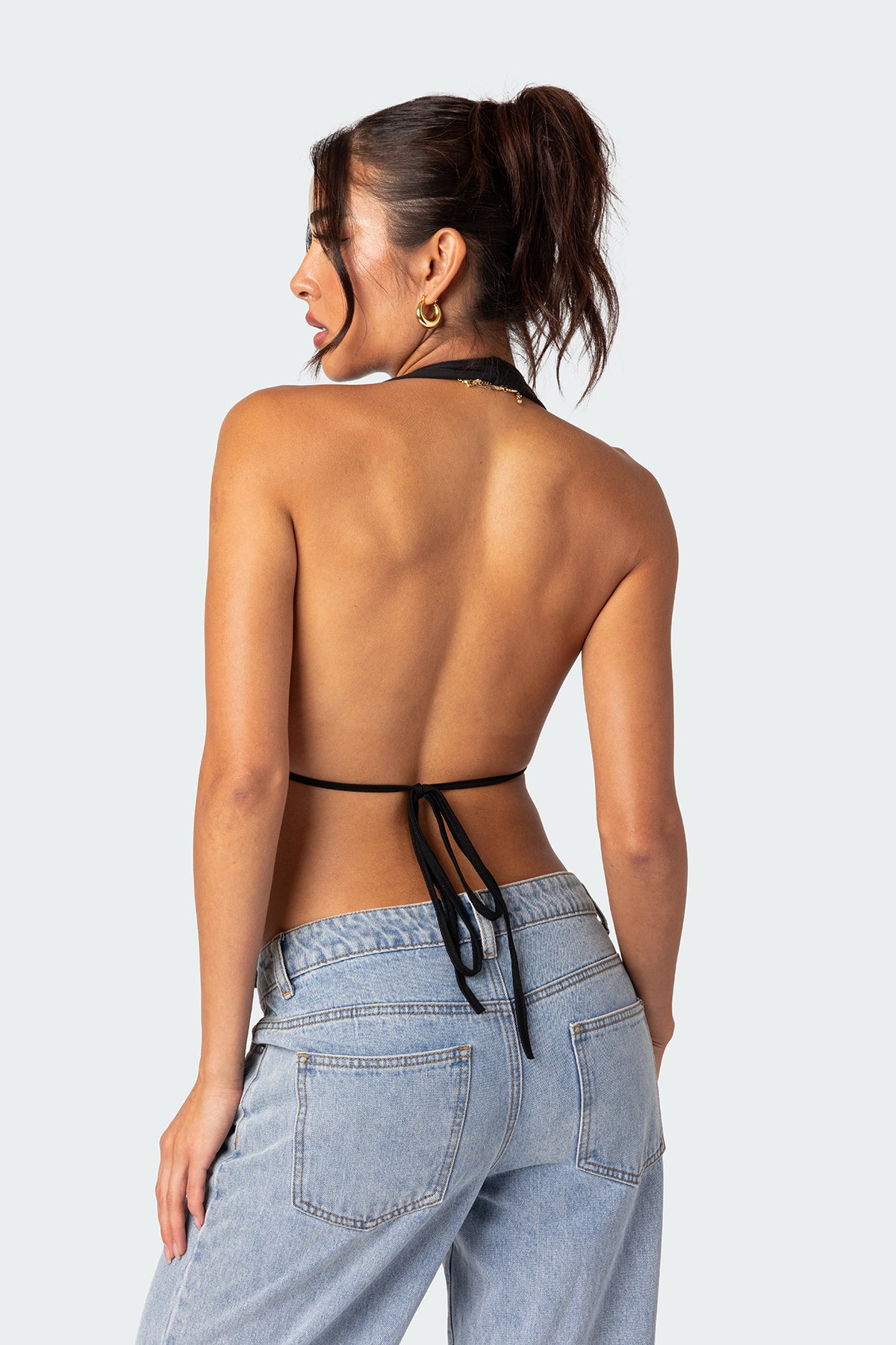 Split Front Halter Top