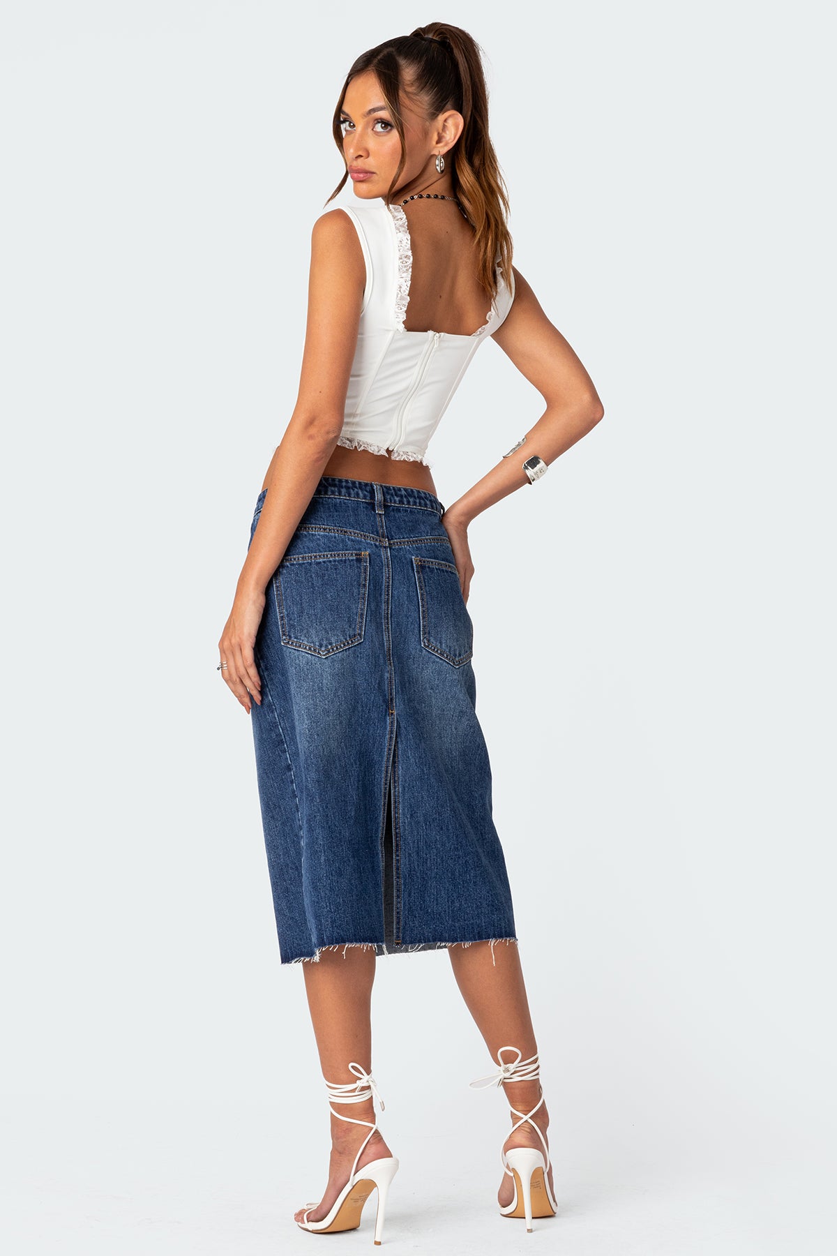 Mirah Denim Midi Skirt