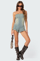 Winnie Washed Denim Romper