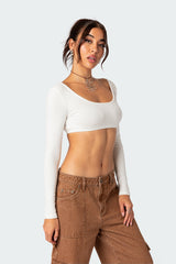 Sydney Ribbed Open Back Crop Top