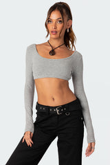 Sydney Ribbed Open Back Crop Top