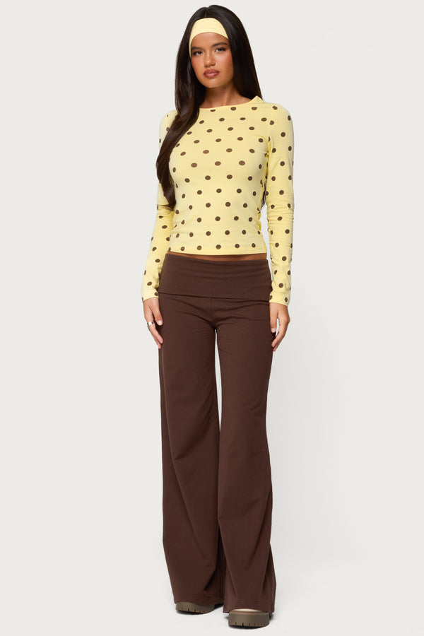Maricelle Polka Dot Long Sleeve T Shirt