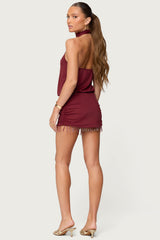 Danit One Shoulder Fringed Mini Dress