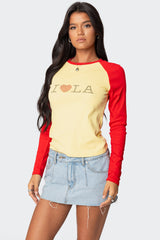 La Baby Raglan Long Sleeve T Shirt