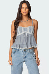 Lace Trim Babydoll Tank Top