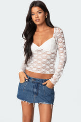 Mykonos Sheer Lace Top