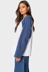 Oversized Raglan Long Sleeve T Shirt