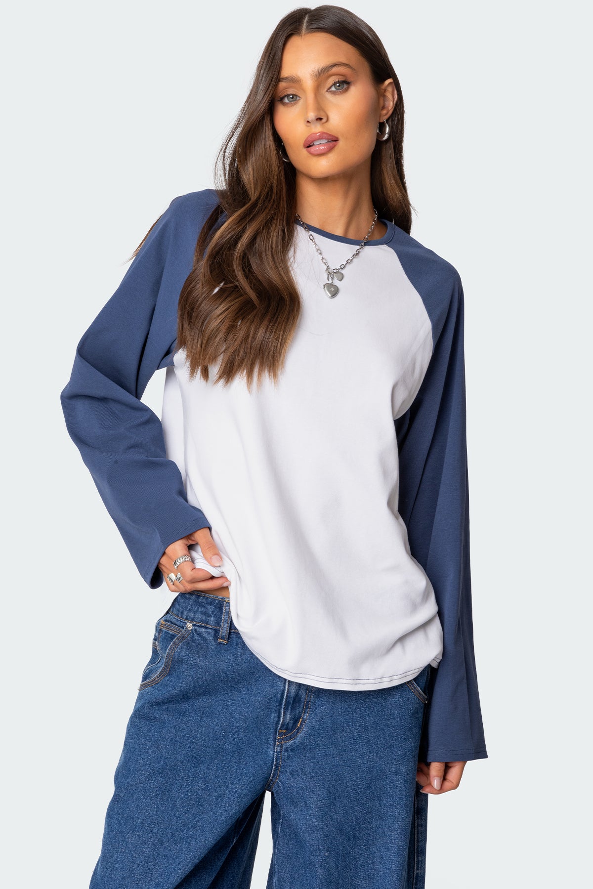 Oversized Raglan Long Sleeve T Shirt