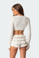 Delana Embroidered Knit Crop Top