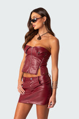 Sam Faux Leather Zip Corset