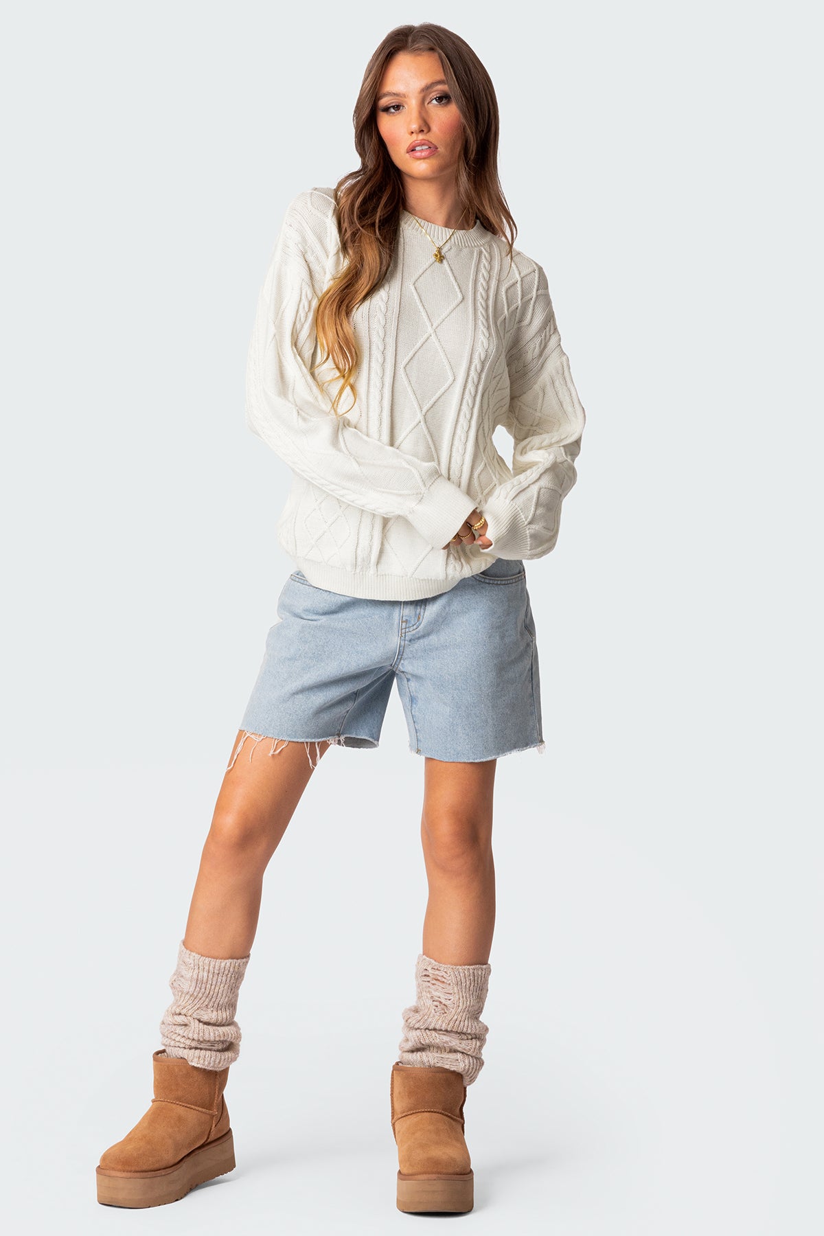 Jessy Cable Knit Oversized Sweater