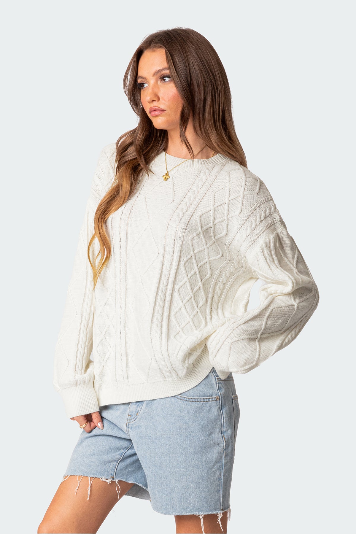 Jessy Cable Knit Oversized Sweater