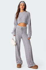 Kasey Cable Knit Cropped Sweater