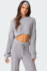 Kasey Cable Knit Cropped Sweater