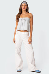 Caroline Tie Front Strapless Top