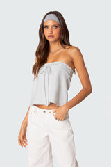 Caroline Tie Front Strapless Top