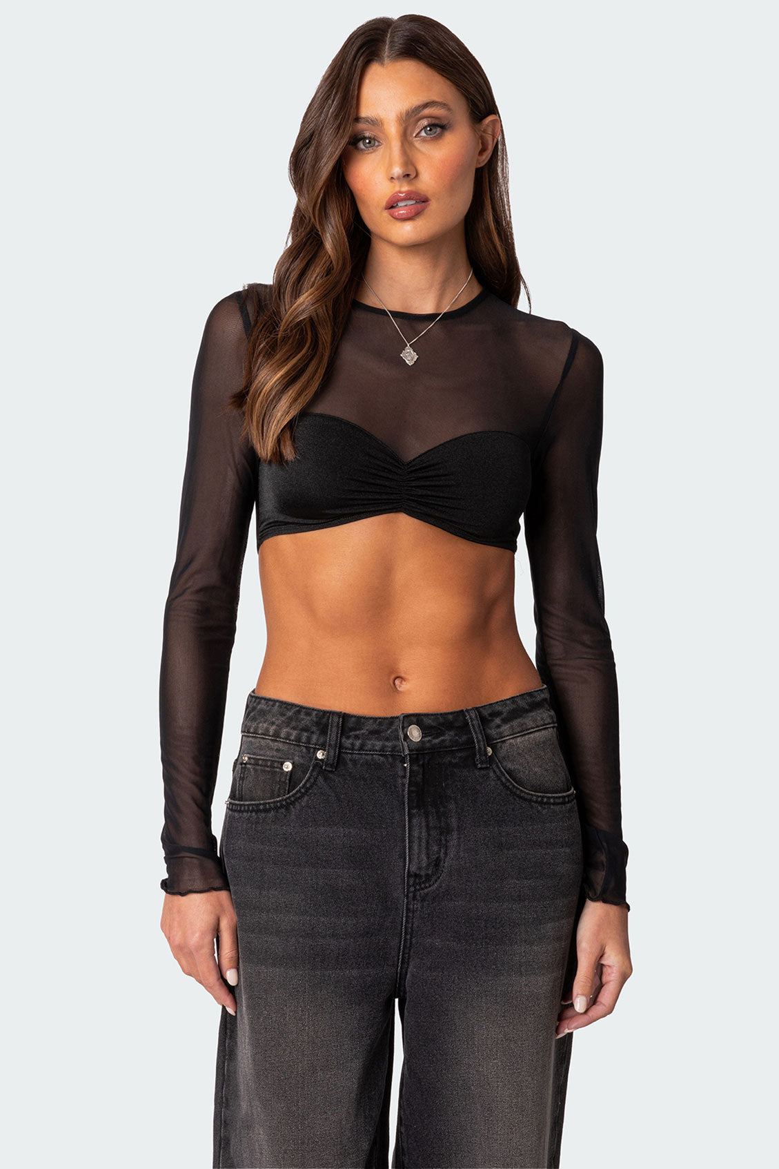 Night Out Sheer Crop Top