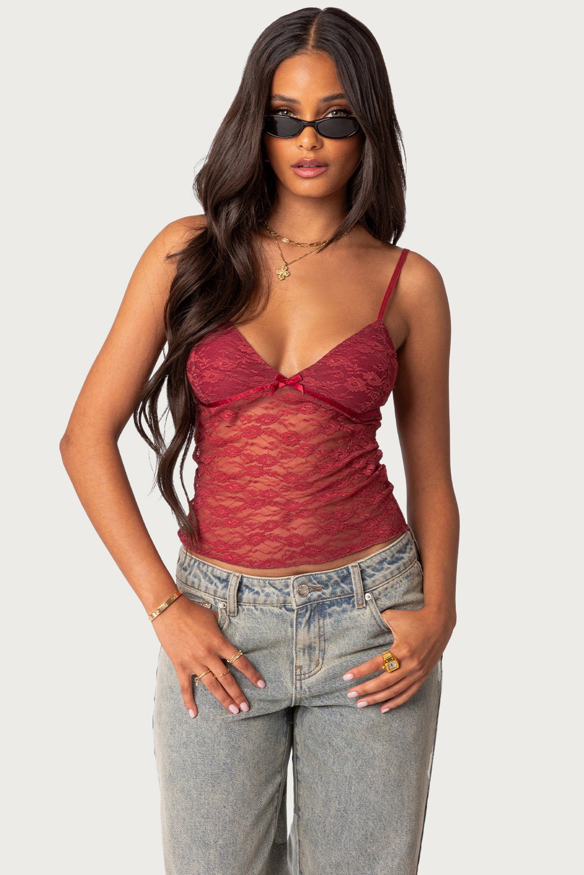 Eira Sheer Lace Tank Top – edikted
