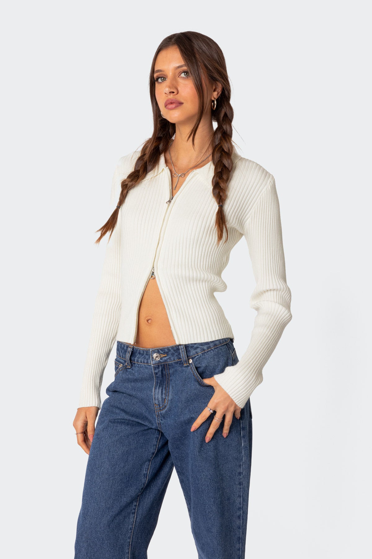Cora Knitted Zip Up Cardigan