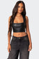 Crescent Faux Leather Crop Top