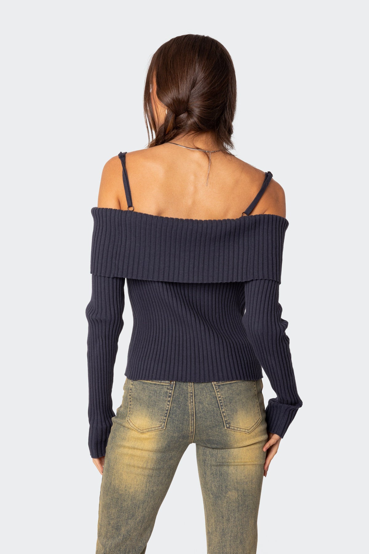 Sparrow Fold Over Knit Top