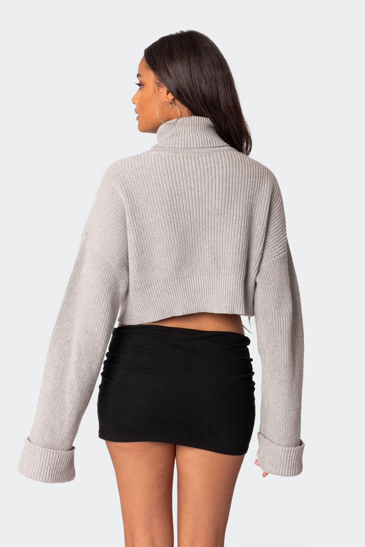 Oversized Turtle Neck Cropped Sweater