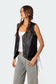 Kara Faux Leather Lace Up Vest