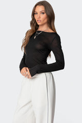 Rach Sheer Boat Neck Top