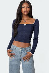 Ansley Lacey Cable Knit Top