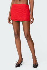 Amara Textured Lace Mini Skirt