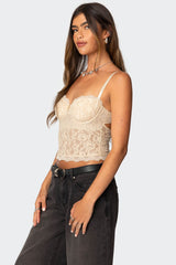 Charisma Sheer Lace Bra Top