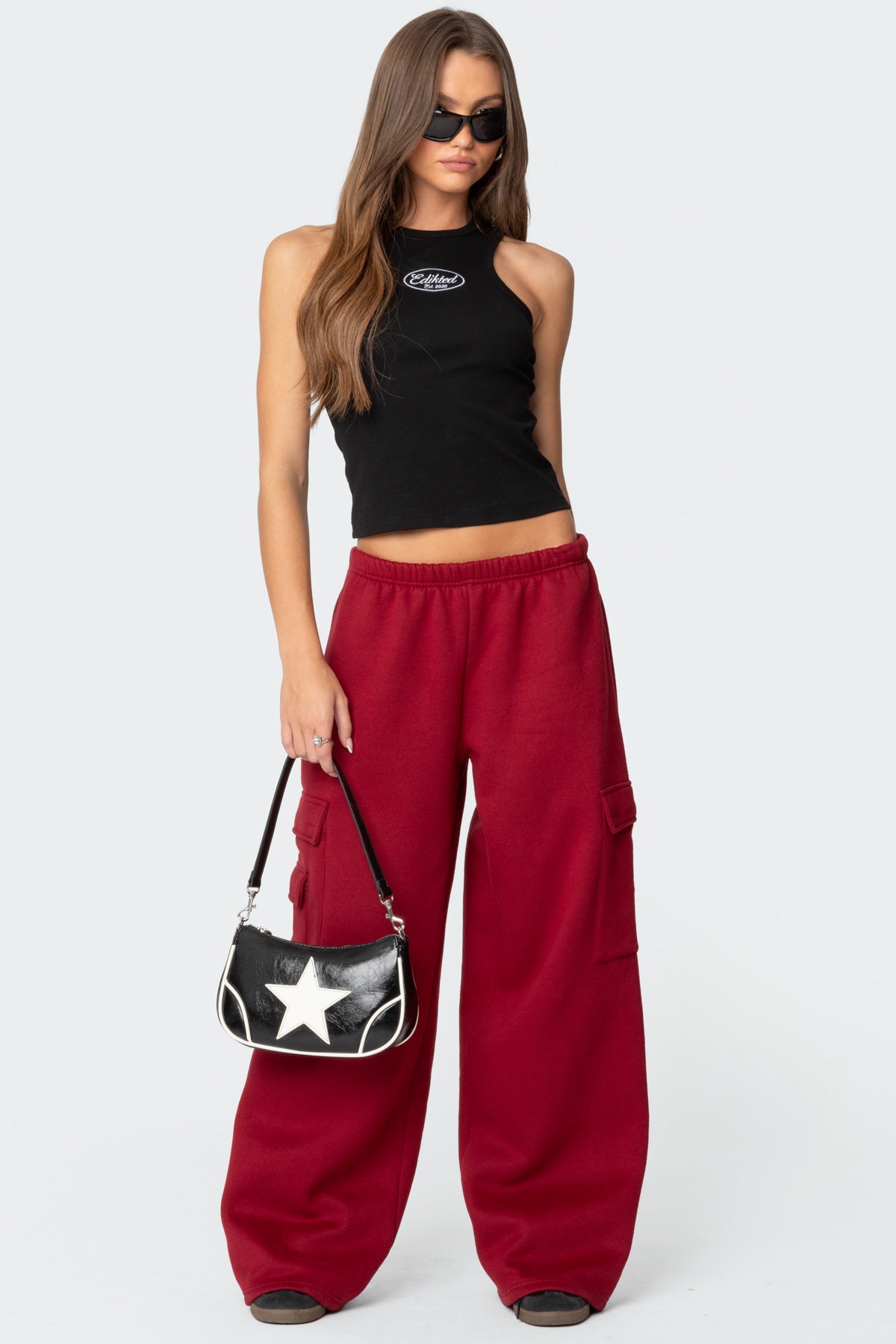 Wide Leg Cargo Sweatpants