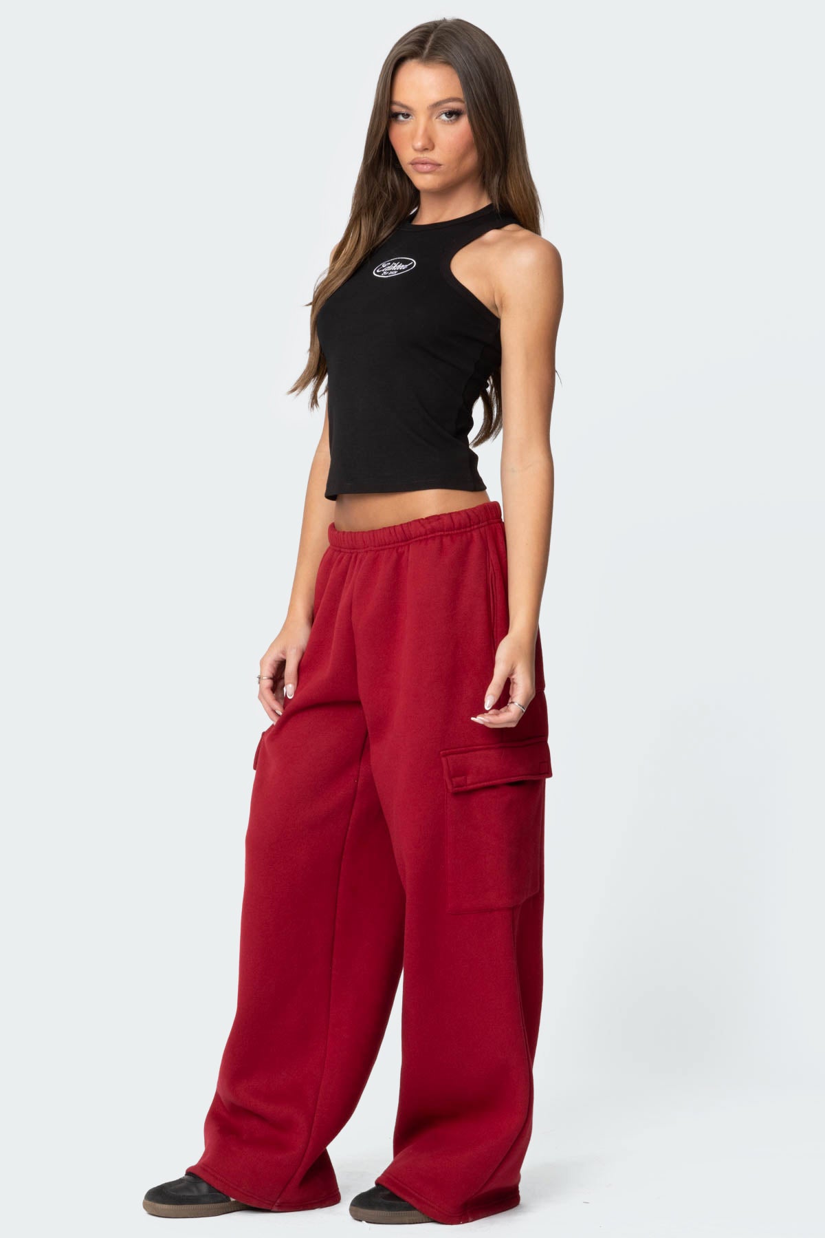 Wide Leg Cargo Sweatpants