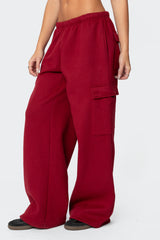 Wide Leg Cargo Sweatpants