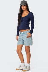 Tomboy Low Rise Denim Shorts