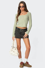 Jayde Ribbed Henley Top