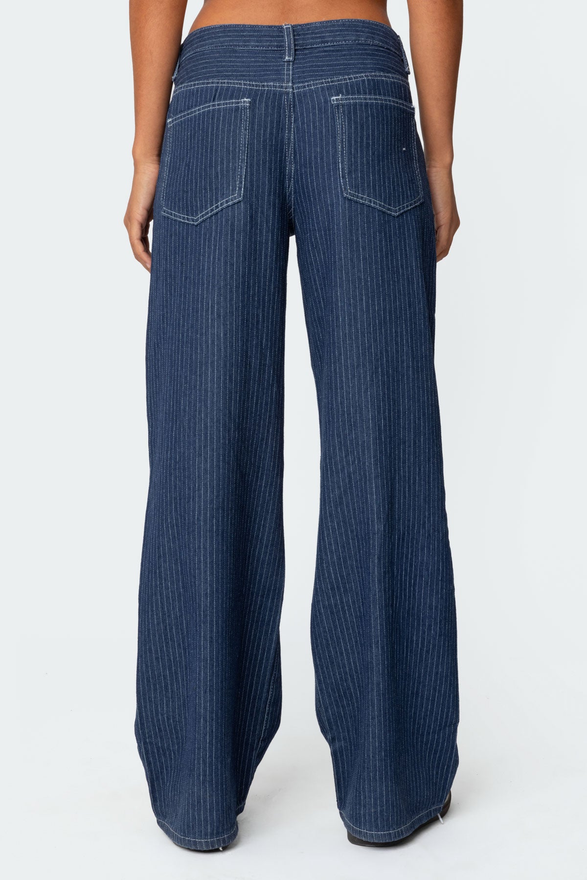 Pinstripe Low Rise Jeans