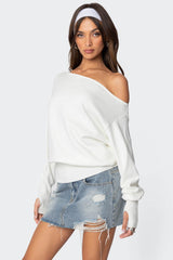 Off Shoulder Oversized Sweater