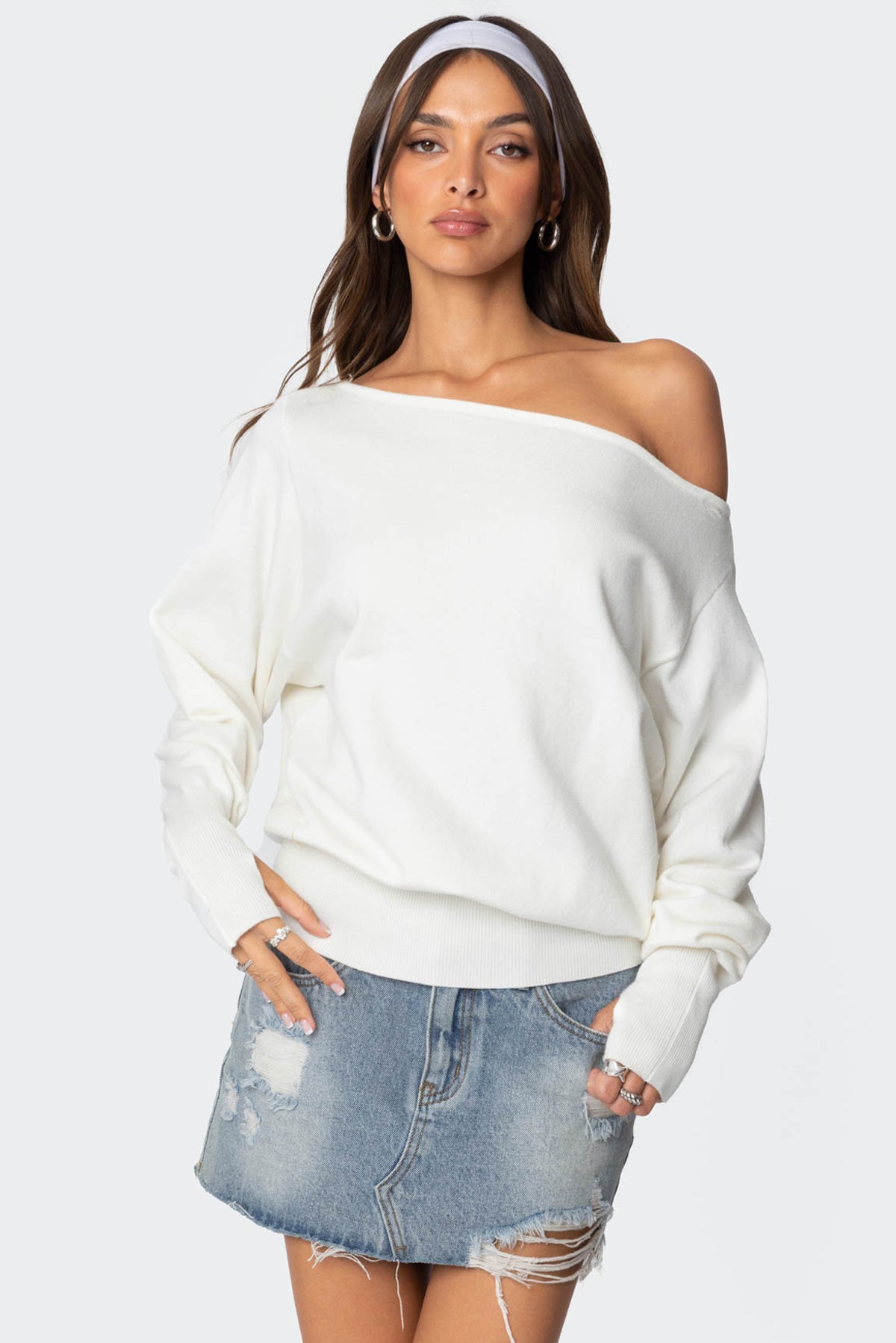 Off Shoulder Oversized Sweater