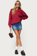 Lorie Oversized Knit Polo Sweater